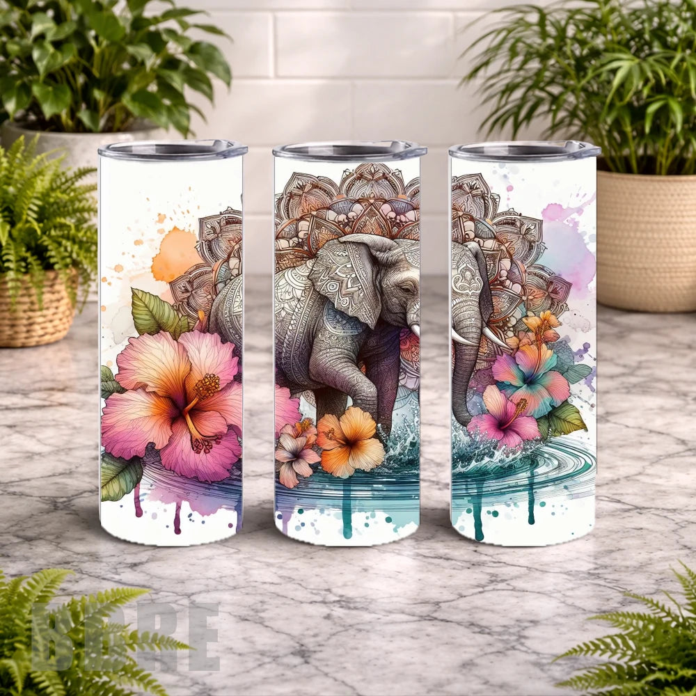 Elephant Mandala 2 20 OZ Wrap Mockup