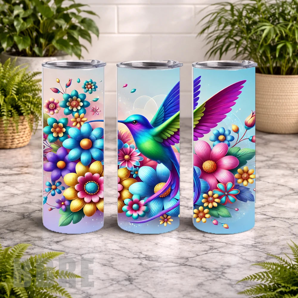 Vibrant Hummingbird 2 20 OZ Wrap Mockup