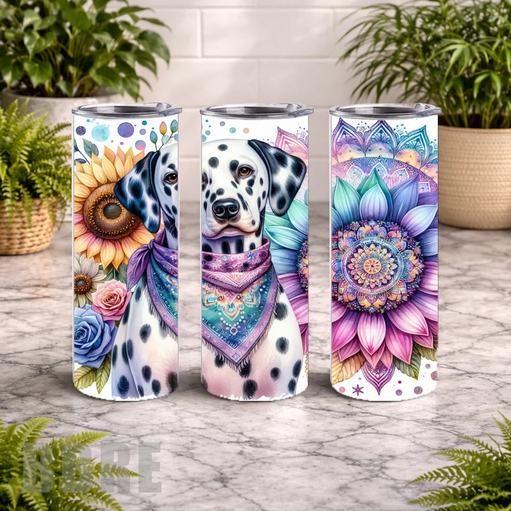 Dalmatian Floral 20 OZ Wrap Mockup