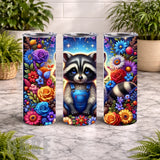 Floral Raccoon 20 OZ Wrap Mockup