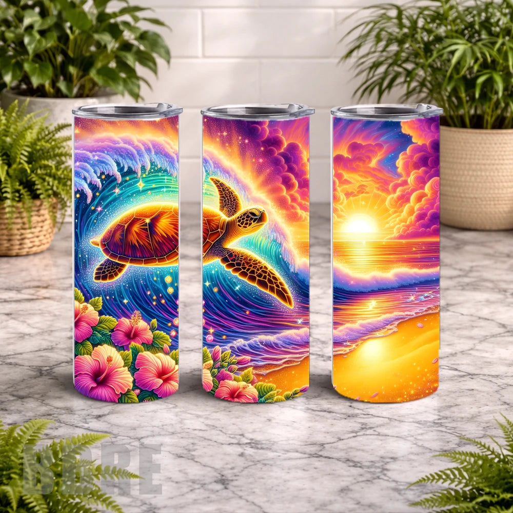 Tropical Turtle 5 20 OZ Wrap Mockup