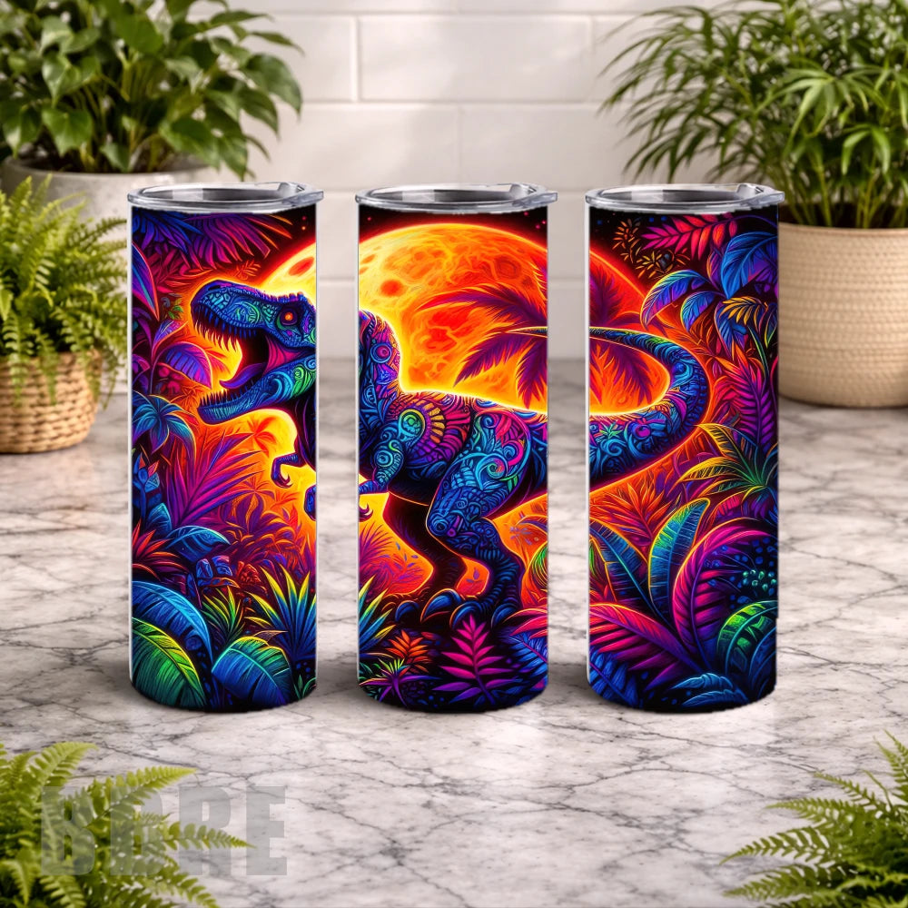 Colorful T-rex 20 OZ Wrap Mockup