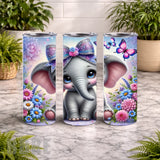 Cute Elephant 20 OZ Wrap Mockup
