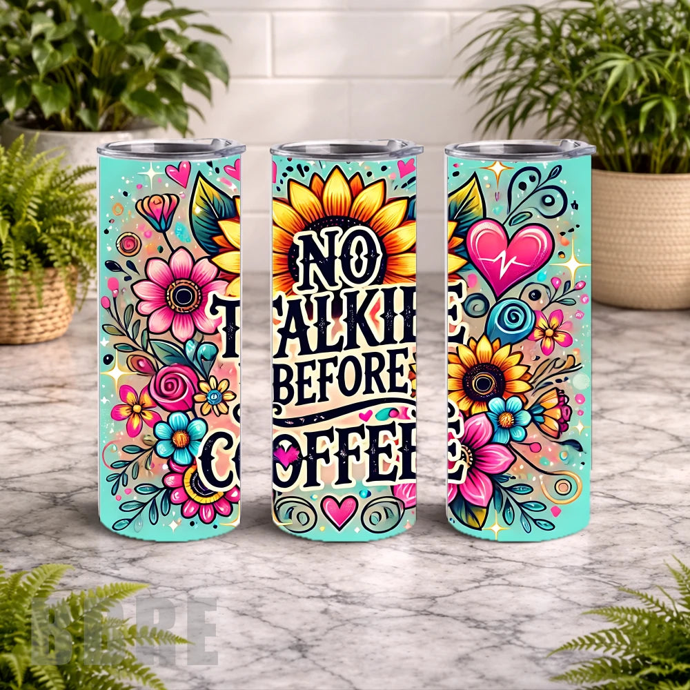 Coffee Floral 20 OZ Wrap Mockup
