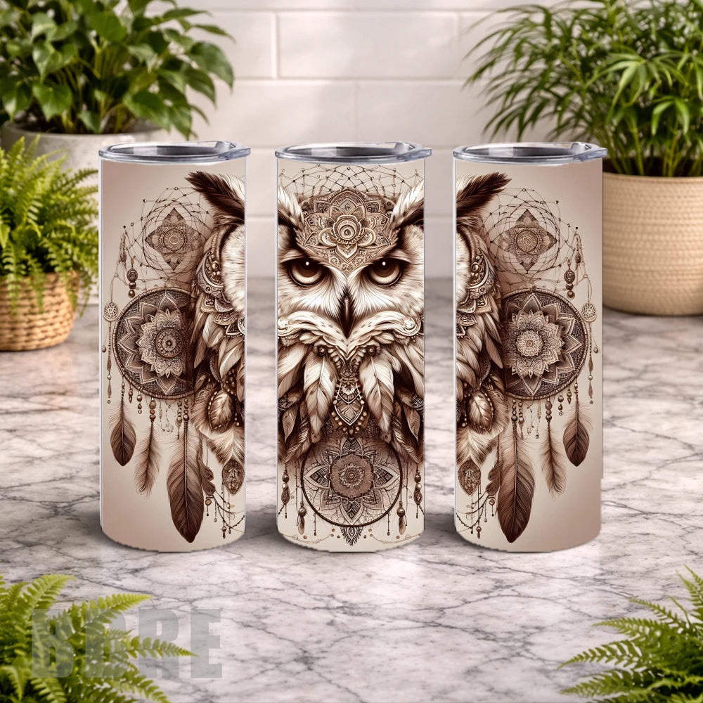 Owl Mandala 20 OZ Wrap Mockup