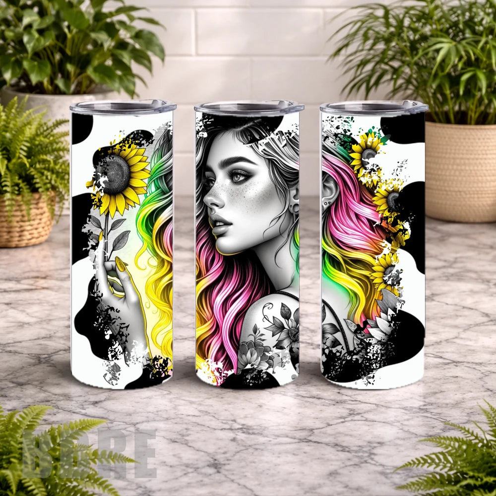 Sunflower Beauty 20 OZ Wrap Mockup