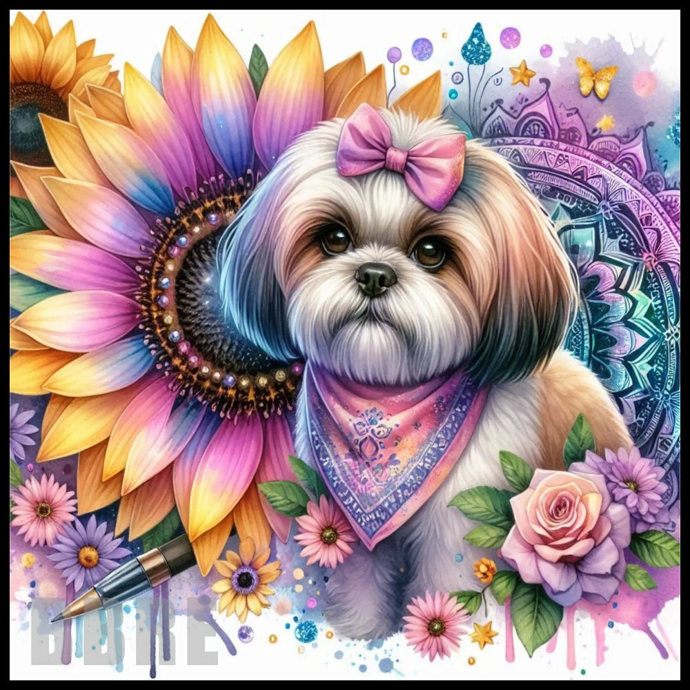 Floral Pup 20 OZ Sublimation Wrap