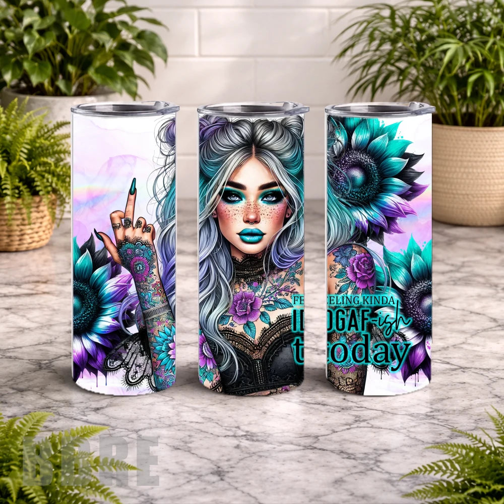 Idgaf Tumbler 20 OZ Wrap Mockup