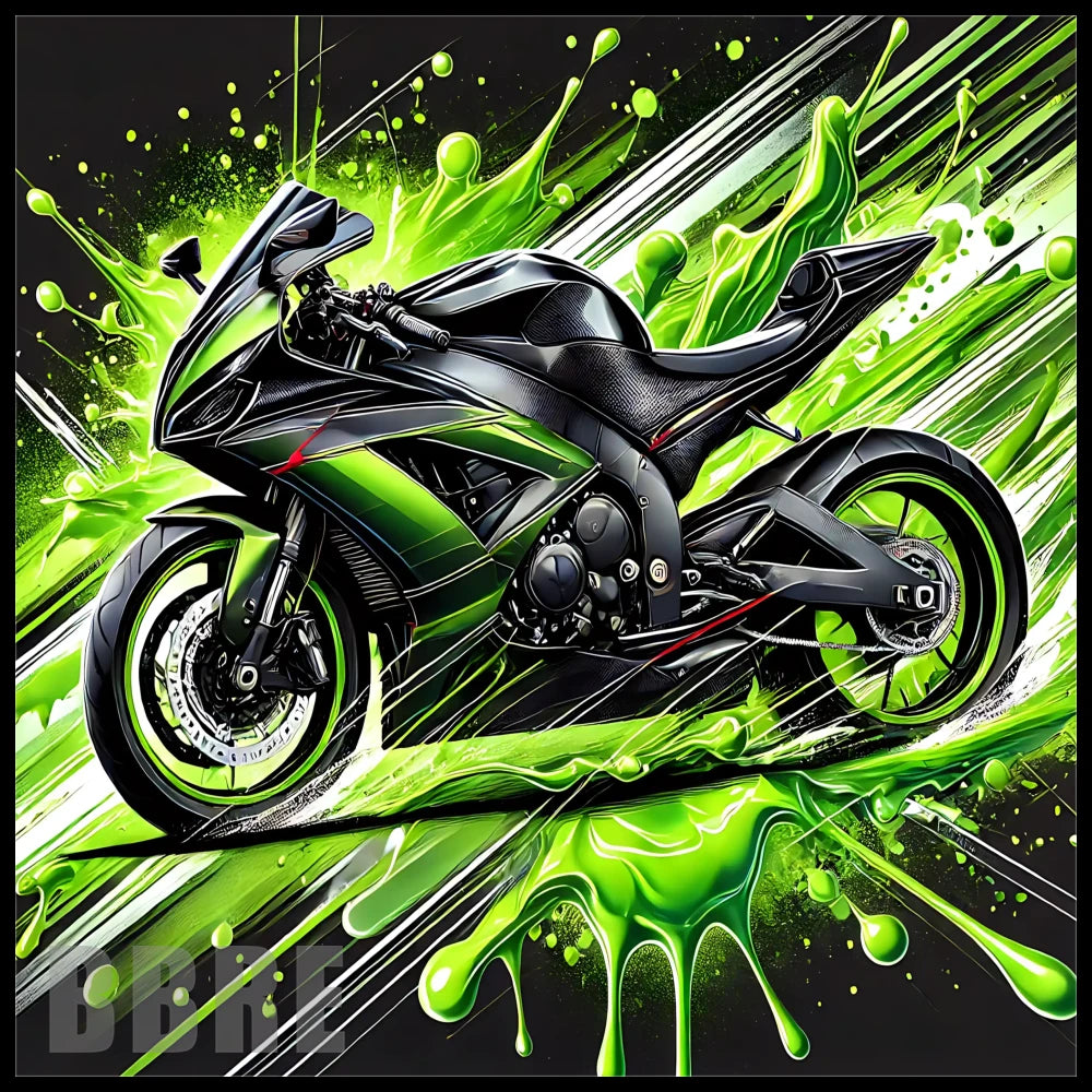 Green Motorcycle 20 OZ Sublimation Wrap