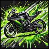 Green Motorcycle 20 OZ Sublimation Wrap