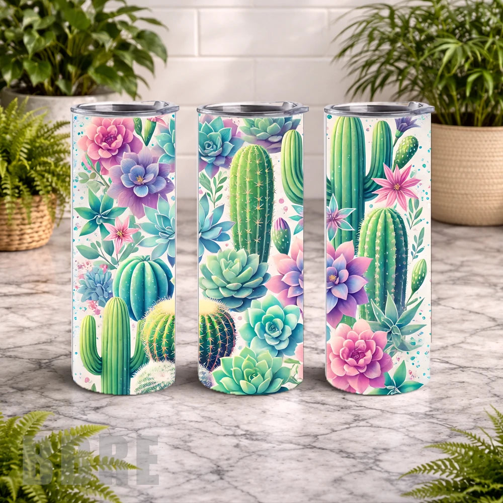 Cactus Garden 2 20 OZ Wrap Mockup
