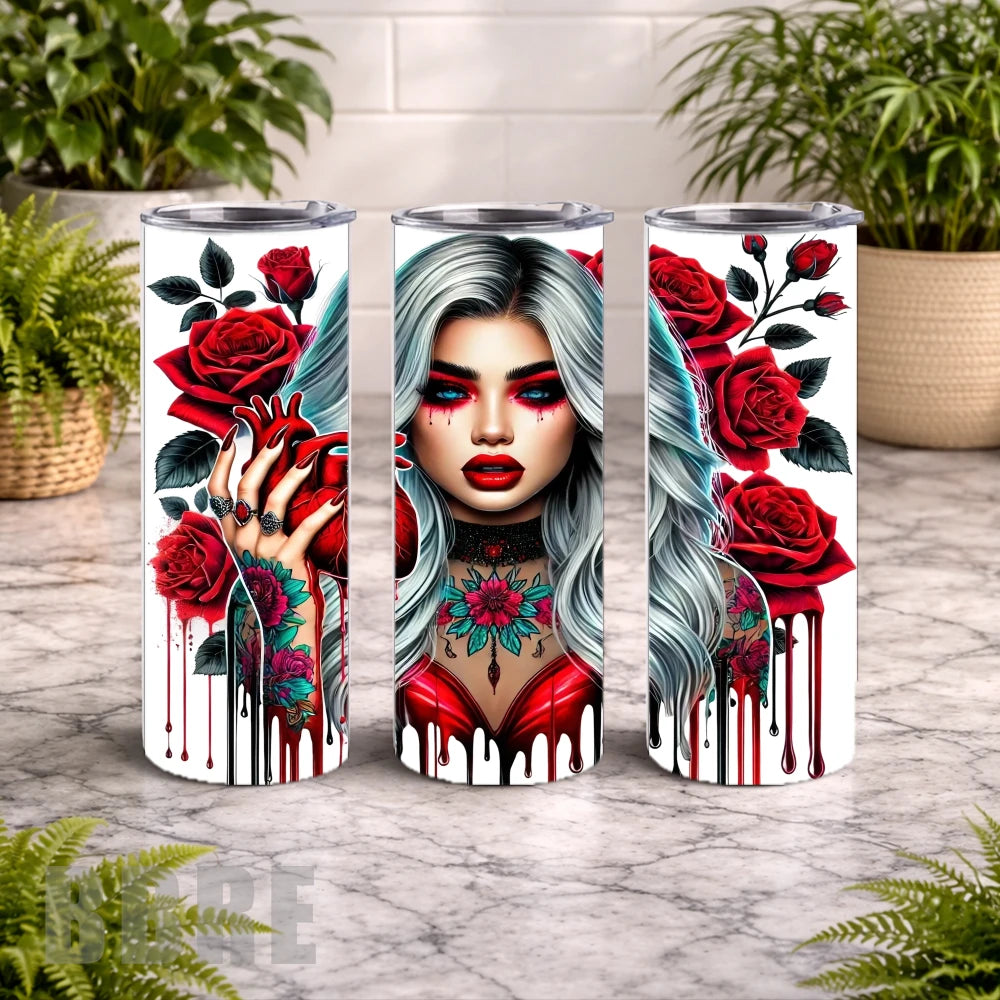 Heart And Roses 20 OZ Wrap Mockup