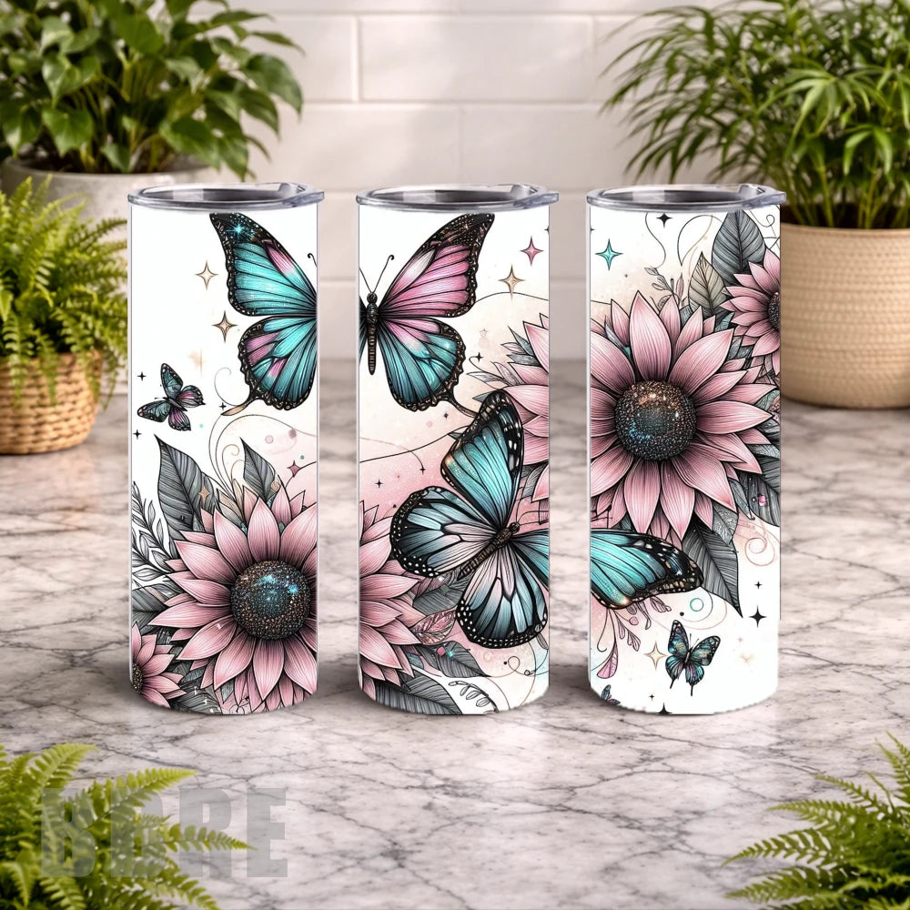 Butterfly Bloom 2 20 OZ Wrap Mockup