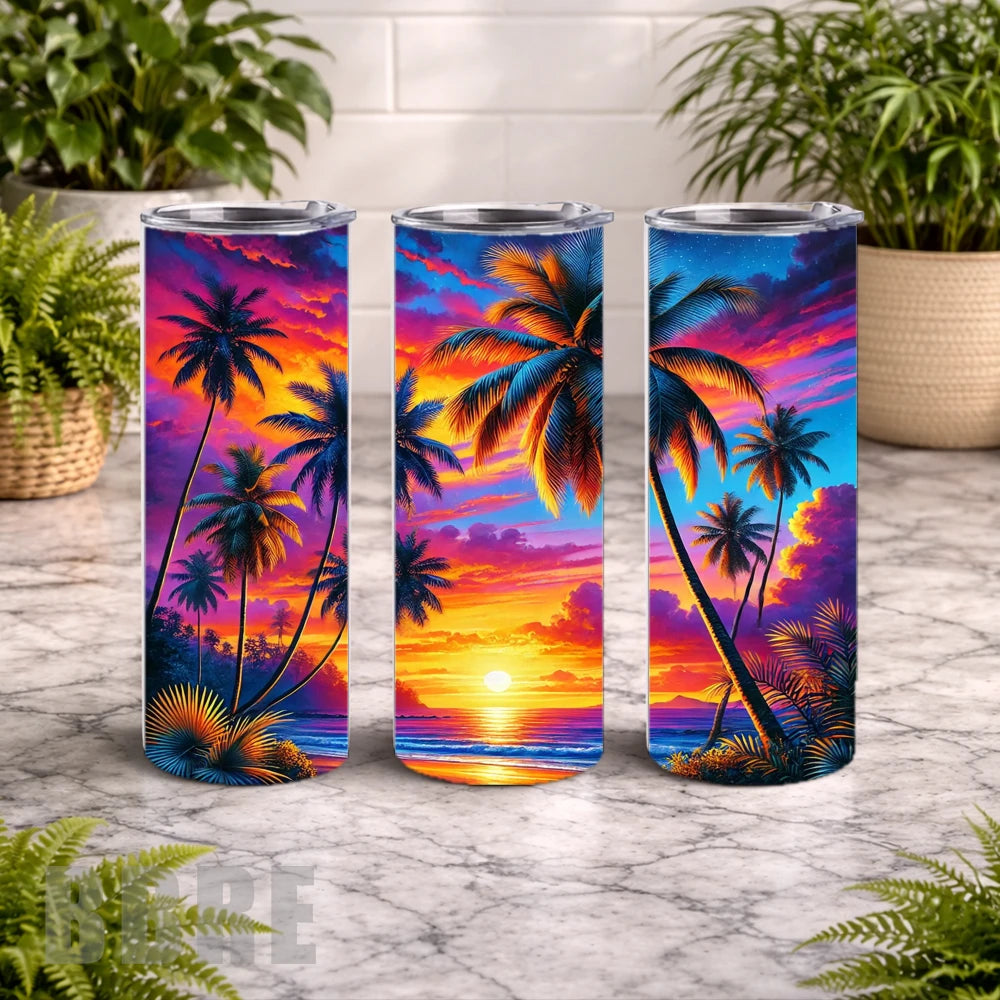 Tropical Sunset 2 20 OZ Wrap Mockup
