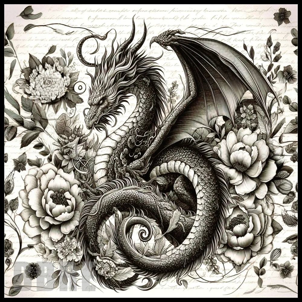 Dragon Floral 20 OZ Sublimation Wrap