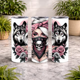 Wolf Lady 20 OZ Wrap Mockup