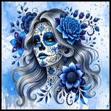 Blue Floral Skull 20 OZ Sublimation Wrap