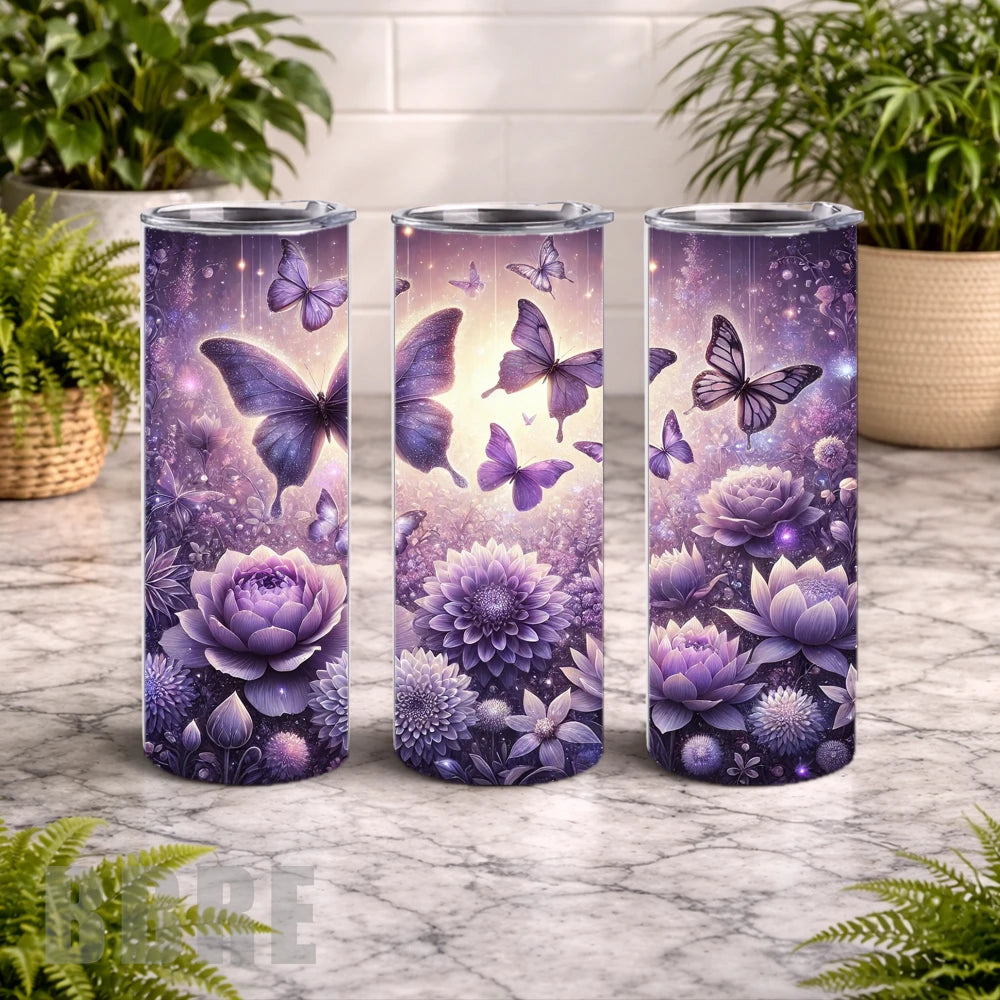 Butterfly Bloom 3 20 OZ Wrap Mockup