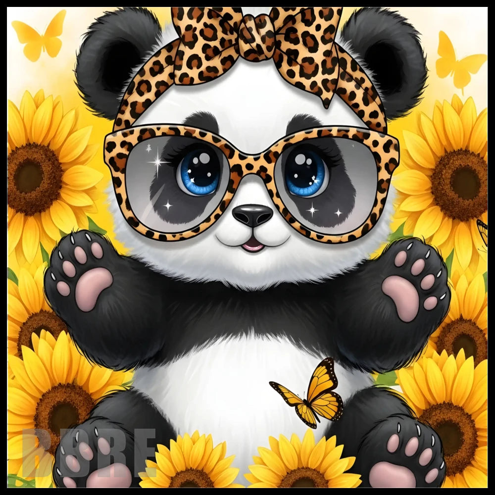 Panda Sunflowers 20 OZ Sublimation Wrap