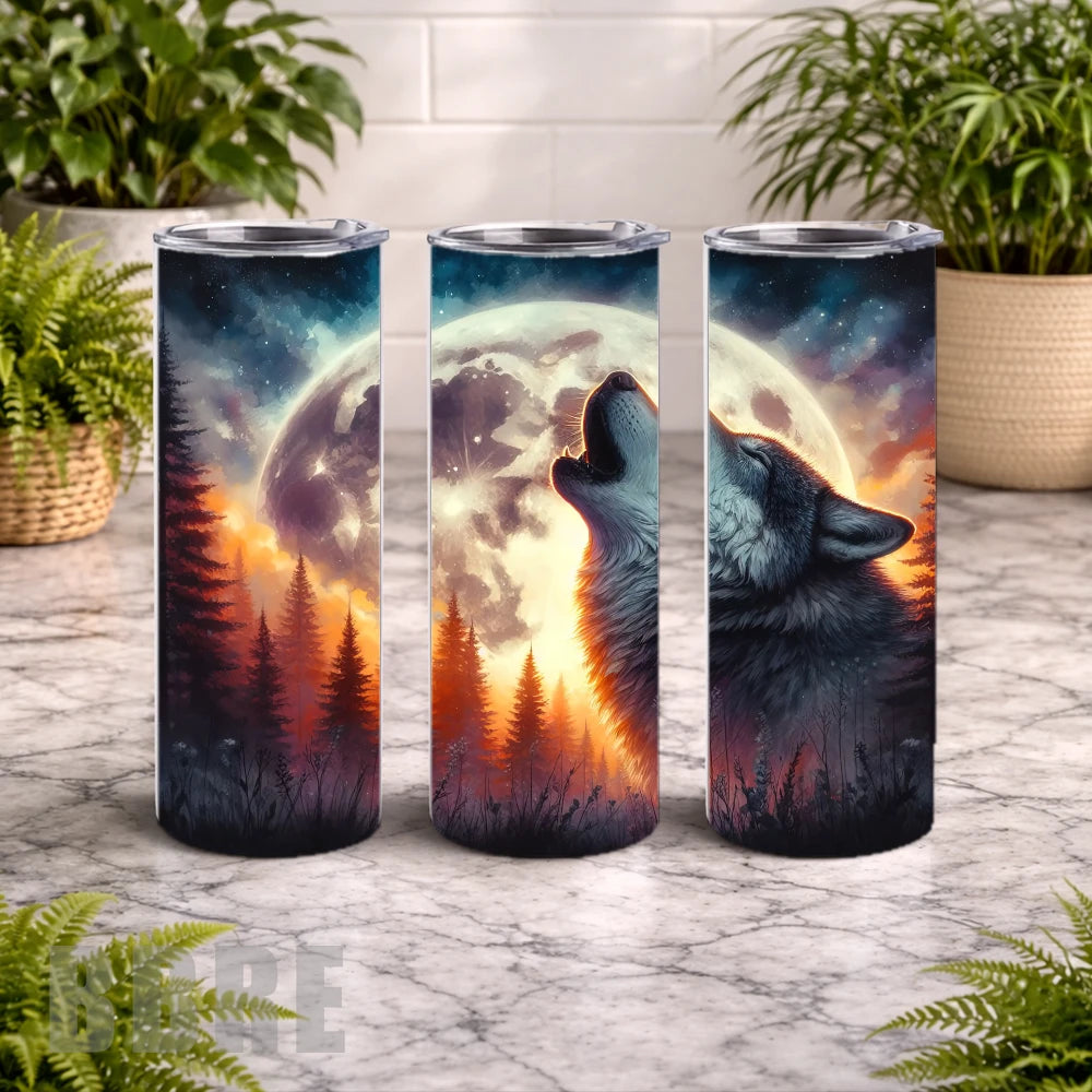 Howling Wolf 20 OZ Wrap Mockup