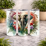 Floral Elephant 20 OZ Wrap Mockup