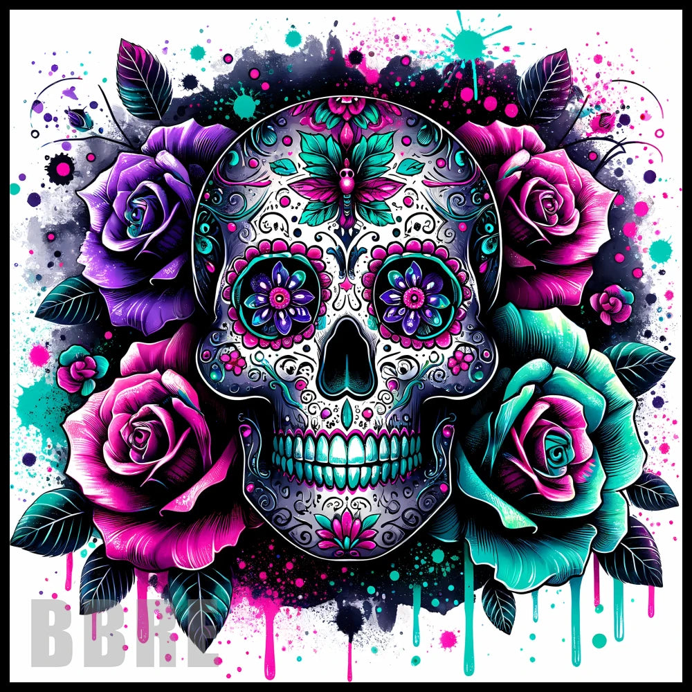 Floral Skull 43 20 OZ Sublimation Wrap
