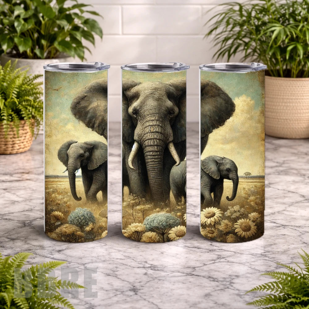 Elephant Family 2 20 OZ Wrap Mockup