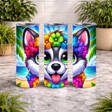 Floral Husky 2 20 OZ Wrap Mockup