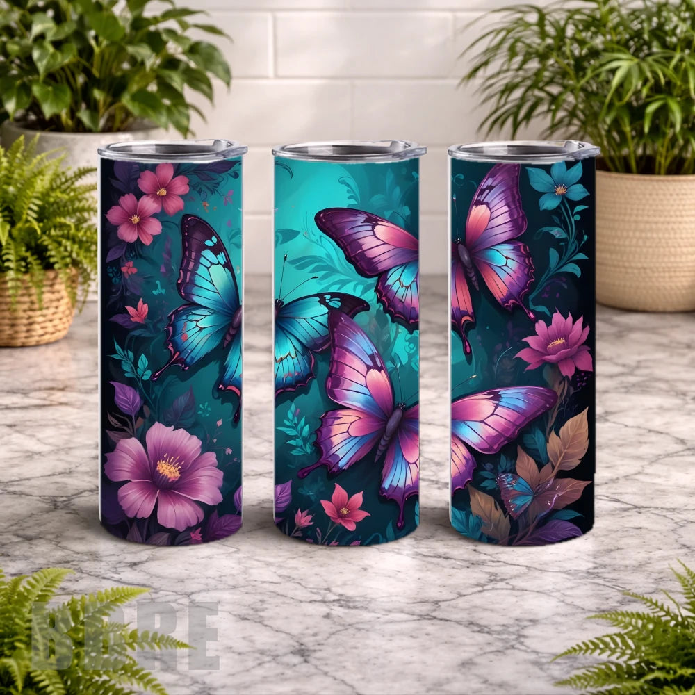 Butterfly Bloom 4 20 OZ Wrap Mockup