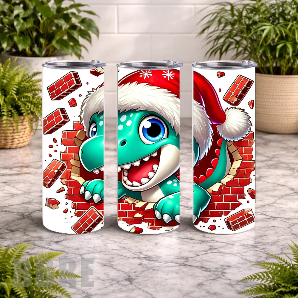 Dino Christmas 20 OZ Wrap Mockup
