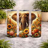 Elephant Flowers 20 OZ Wrap Mockup