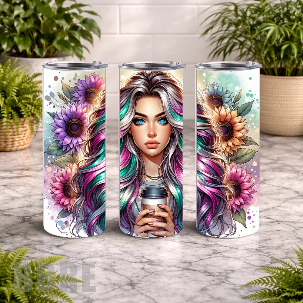 Floral Beauty 15 20 OZ Wrap Mockup