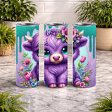 Floral Cow 20 OZ Wrap Mockup