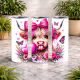 Cute Highland Cow 20 OZ Wrap Mockup