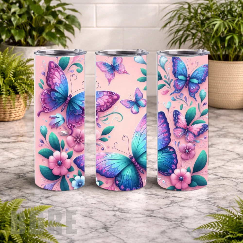 Butterfly Bloom 5 20 OZ Wrap Mockup
