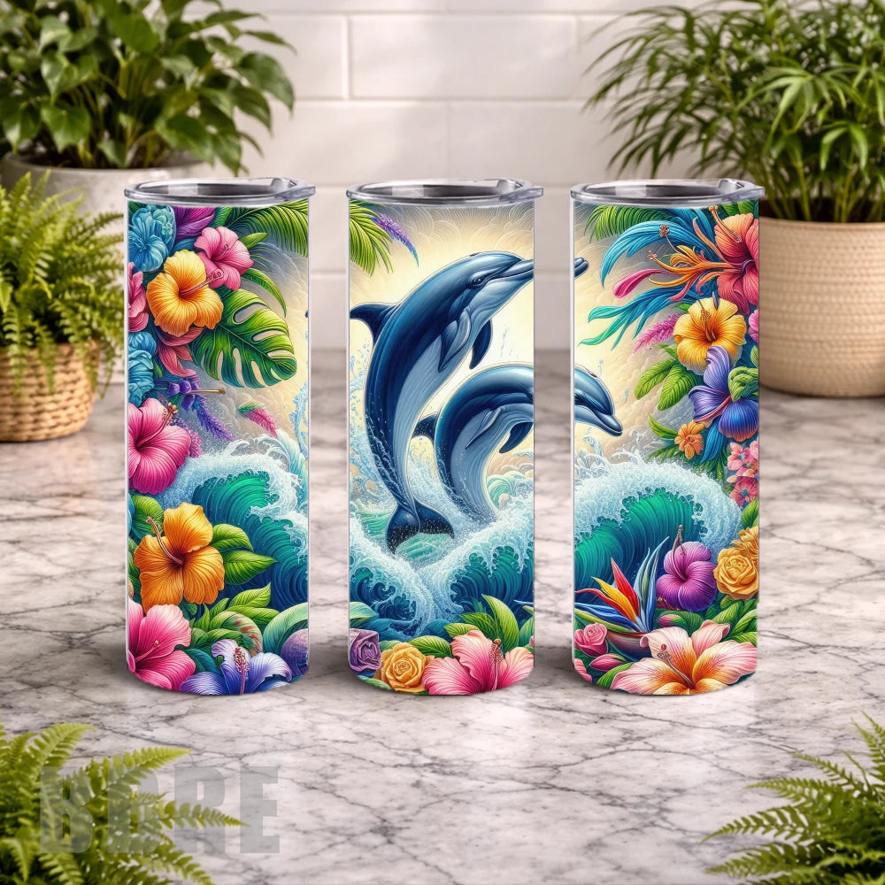 Dolphin Paradise 20 OZ Wrap Mockup
