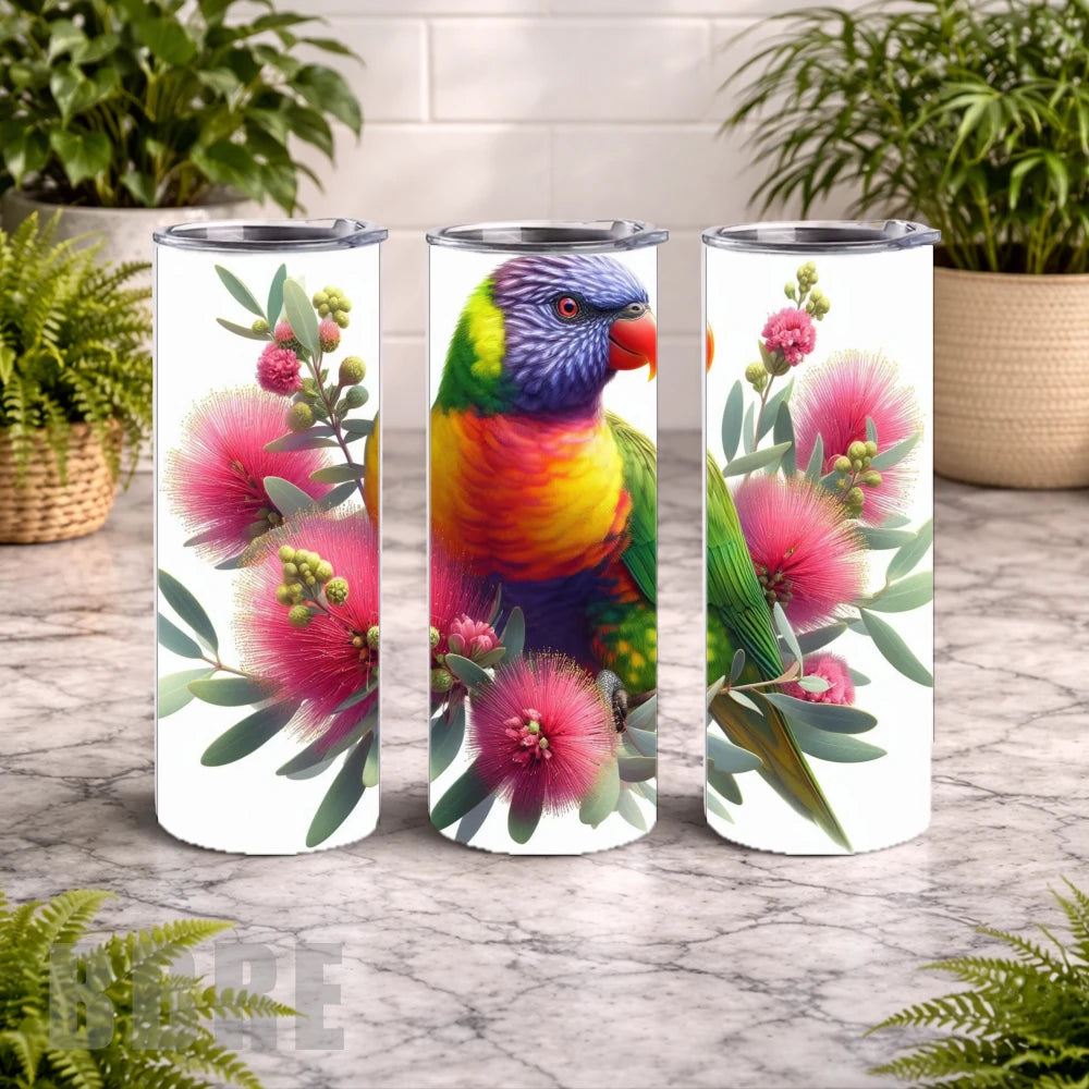 Colorful Parrot 4 20 OZ Wrap Mockup