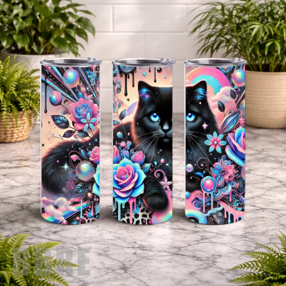 Floral Cat 20 OZ Wrap Mockup