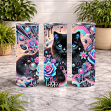 Floral Cat 20 OZ Wrap Mockup