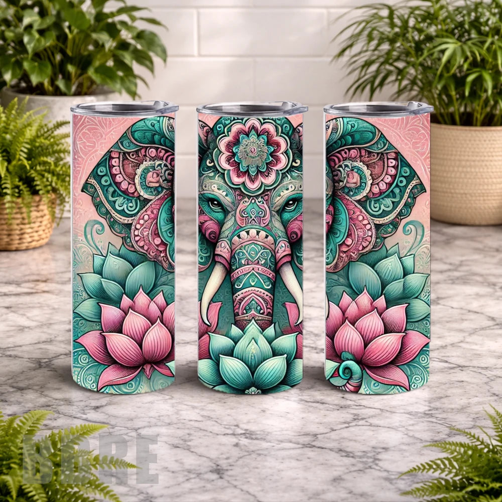 Elephant Lotus 20 OZ Wrap Mockup