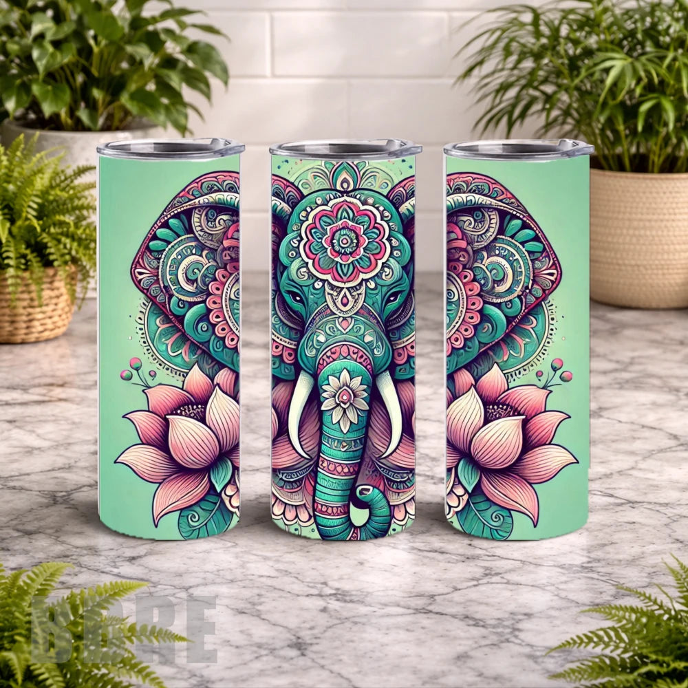 Elephant Mandala 3 20 OZ Wrap Mockup