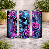 Floral Skull 44 20 OZ Wrap Mockup