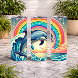 Dolphin Rainbow 2 20 OZ Wrap Mockup