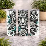 Tiger Floral 20 OZ Wrap Mockup