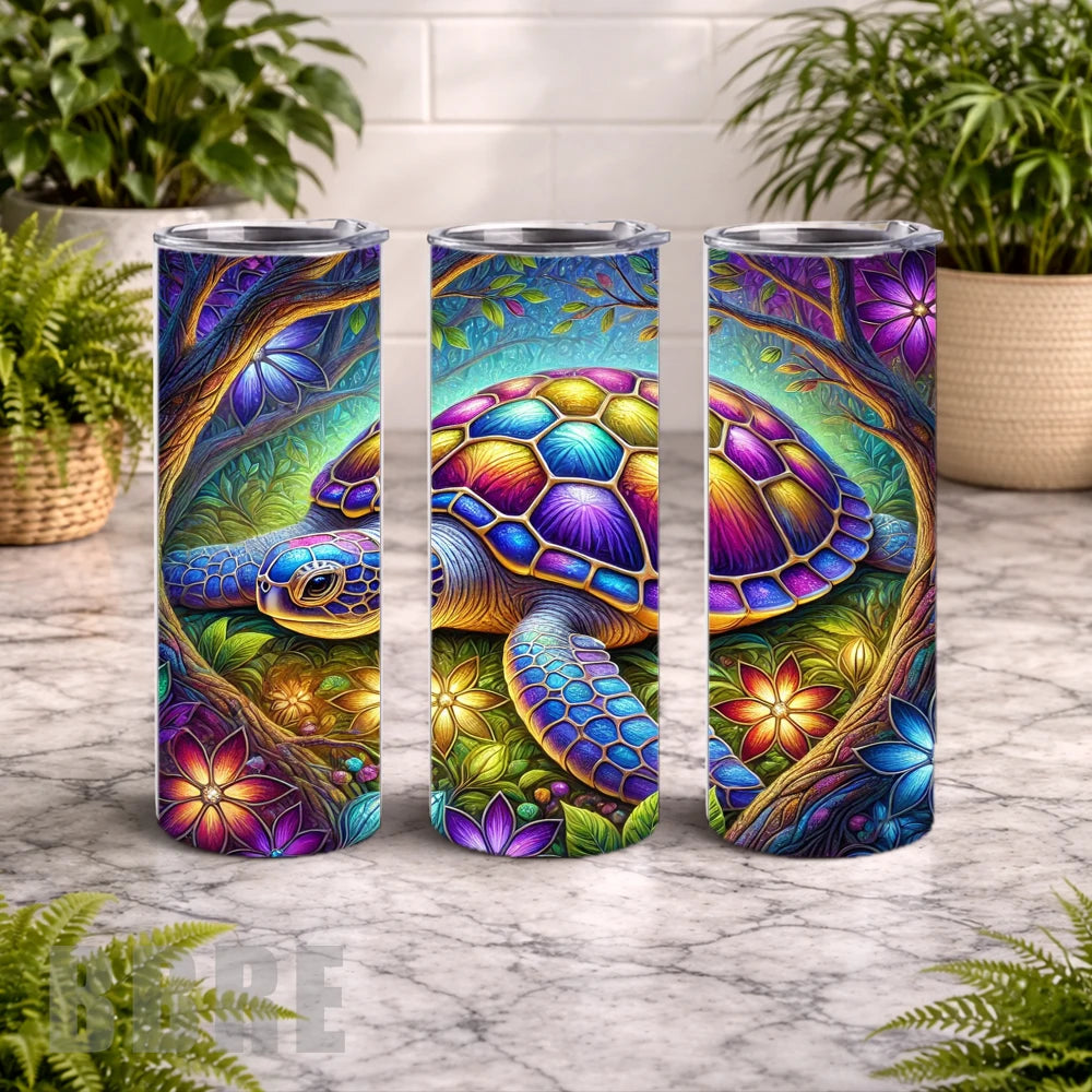 Colorful Turtle 3 20 OZ Wrap Mockup