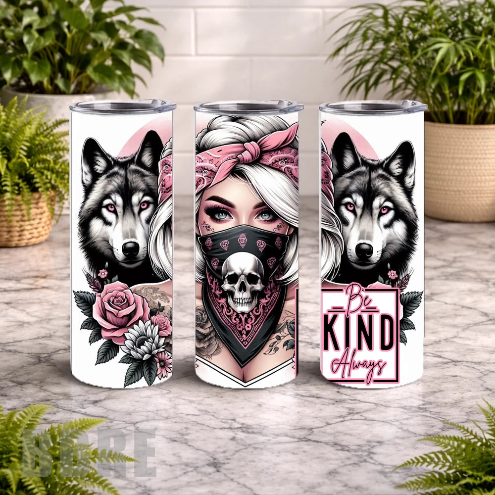 Wolf Girl 20 OZ Wrap Mockup