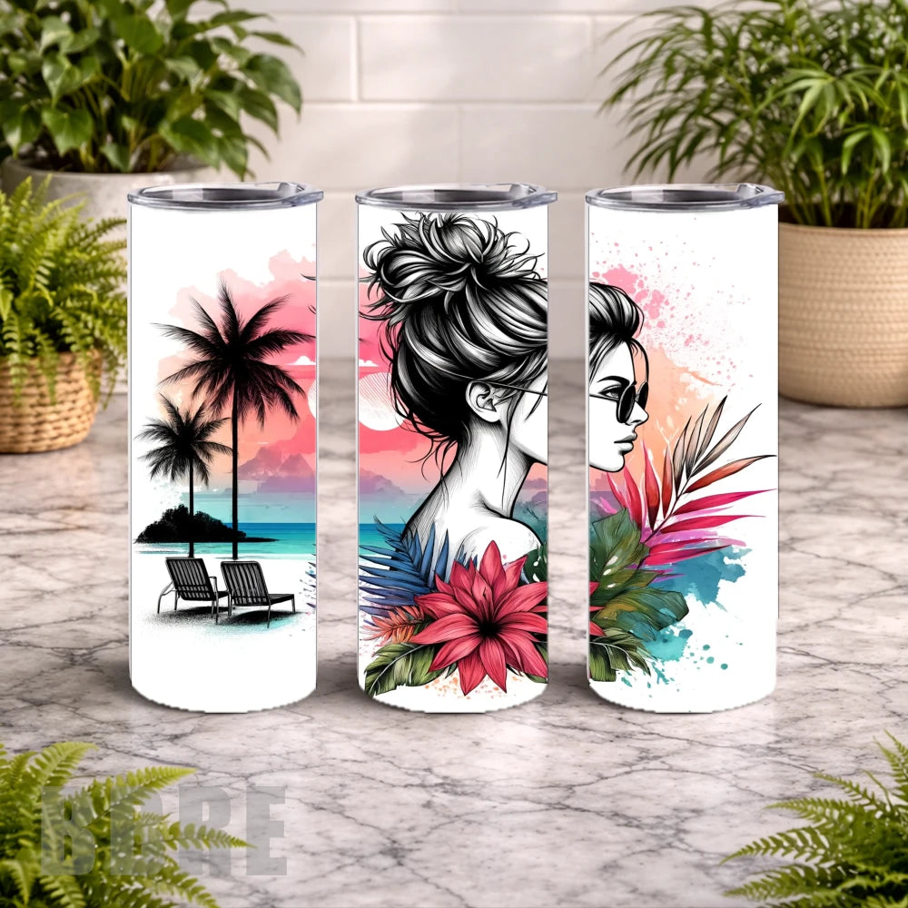 Tropical Vibes 20 OZ Wrap Mockup