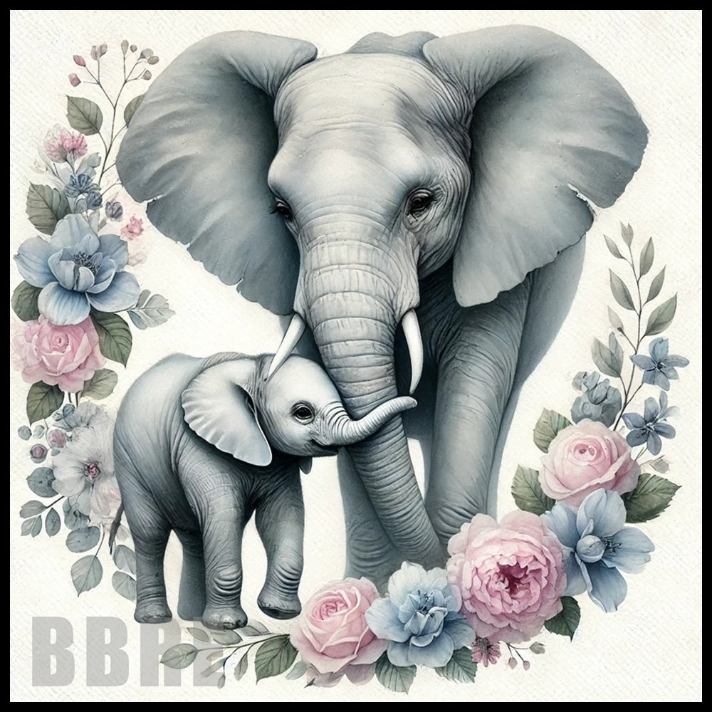 Floral Elephants 20 OZ Sublimation Wrap