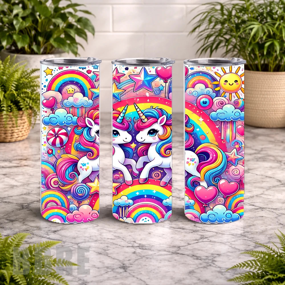 Unicorn Rainbow 20 OZ Wrap Mockup