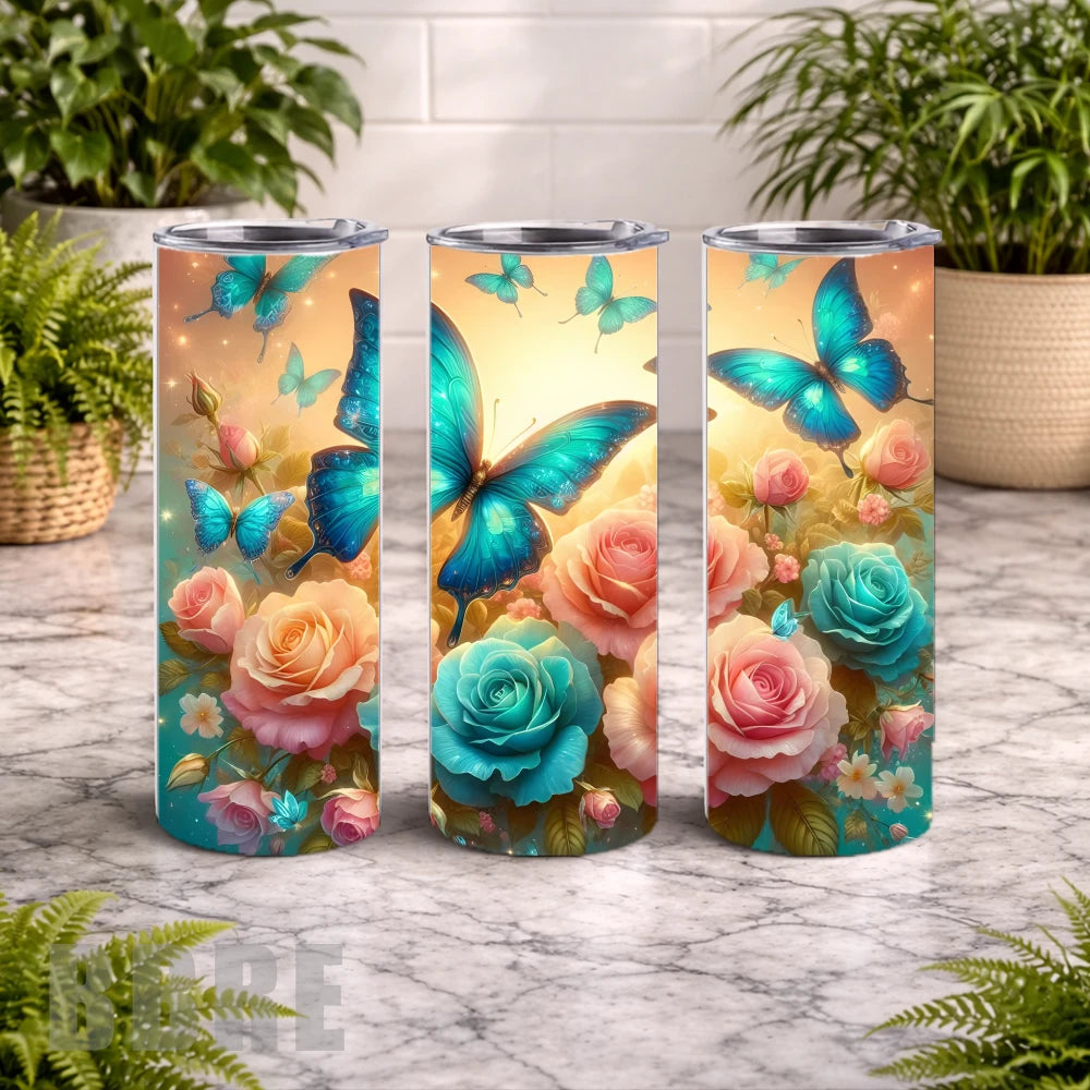Butterfly Blooms 2 20 OZ Wrap Mockup